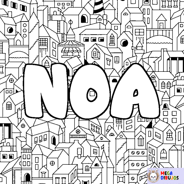 Coloración del nombre NOA - decorado ciudad