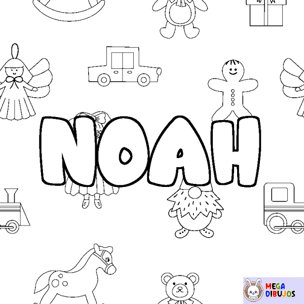 Coloración del nombre NOAH - decorado juguetes