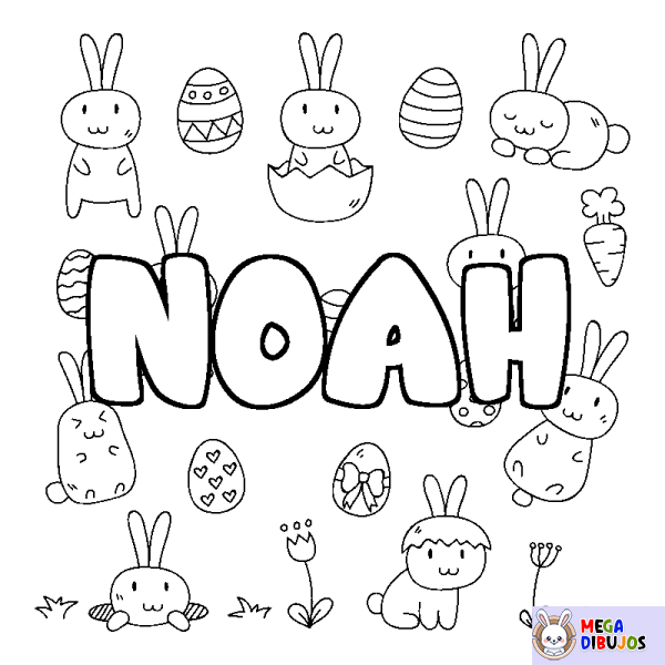 Coloración del nombre NOAH - decorado Pascua