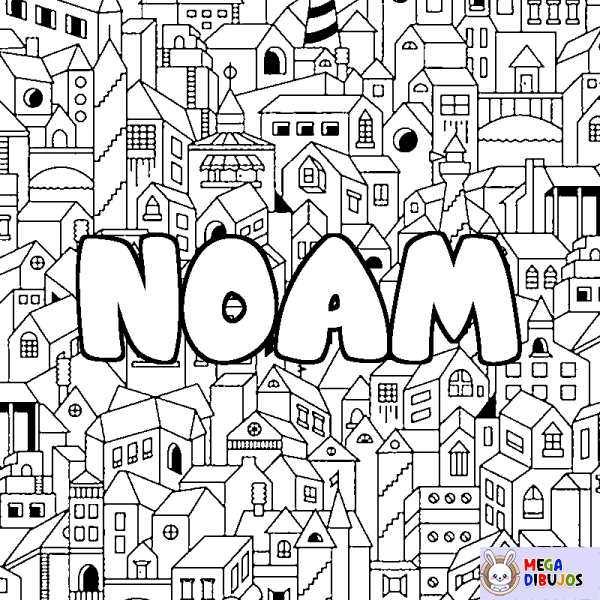 Coloración del nombre NOAM - decorado ciudad