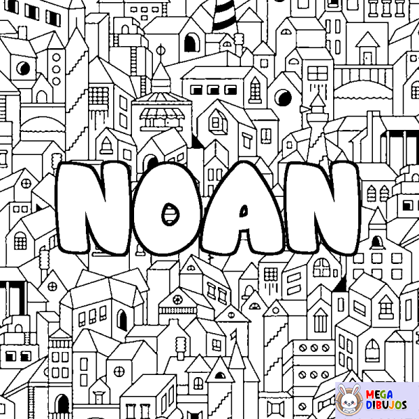 Coloración del nombre NOAN - decorado ciudad