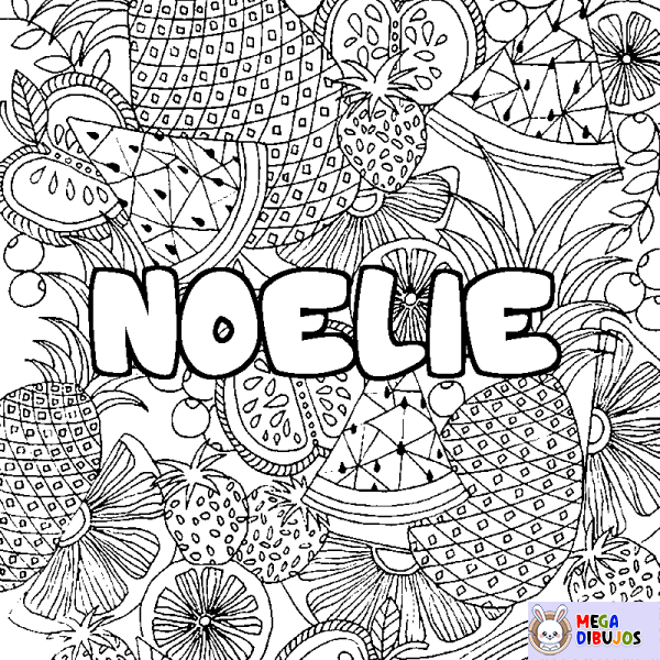 Coloración del nombre NOELIE - decorado mandala de frutas