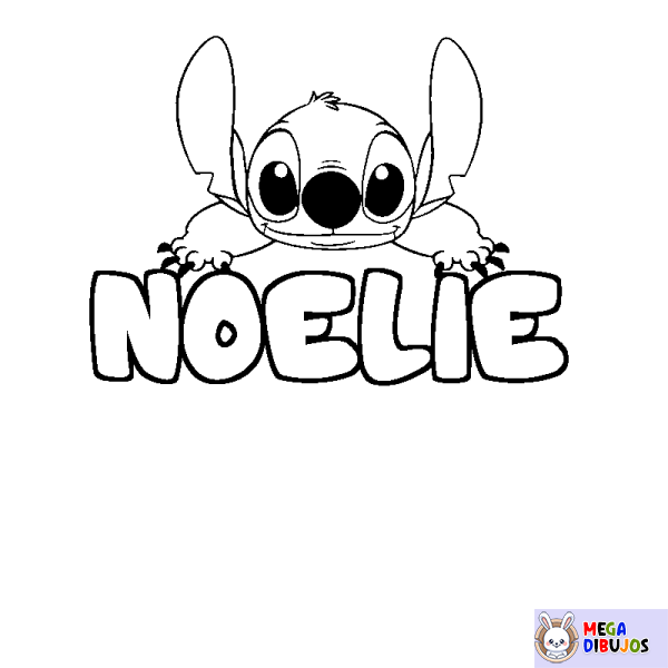 Coloración del nombre NOELIE - decorado Stitch