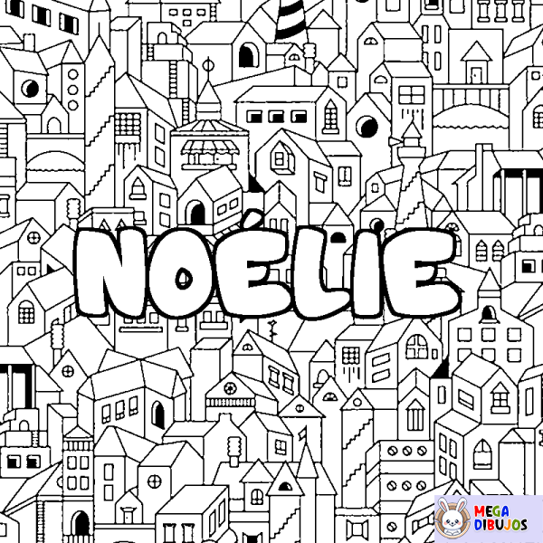 Coloración del nombre NO&Eacute;LIE - decorado ciudad