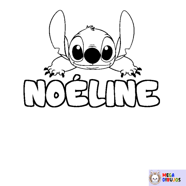 Coloración del nombre NO&Eacute;LINE - decorado Stitch