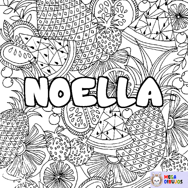 Coloración del nombre NOELLA - decorado mandala de frutas