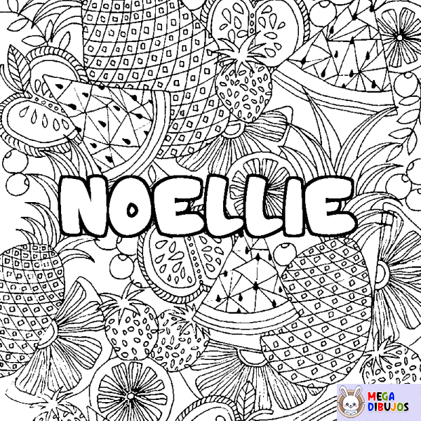 Coloración del nombre NOELLIE - decorado mandala de frutas