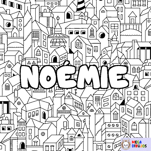 Coloración del nombre NO&Eacute;MIE - decorado ciudad