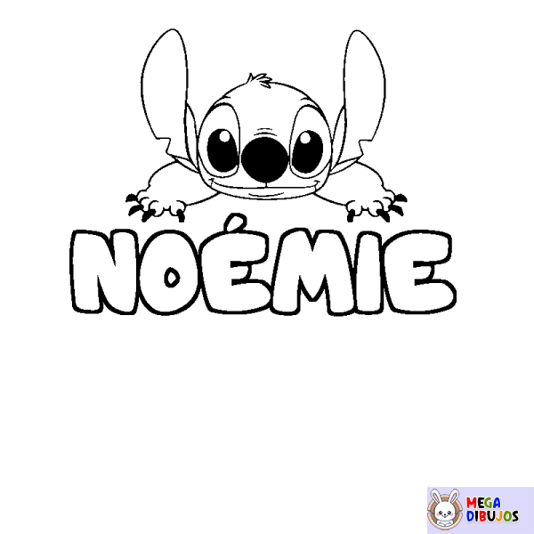 Coloración del nombre NO&Eacute;MIE - decorado Stitch