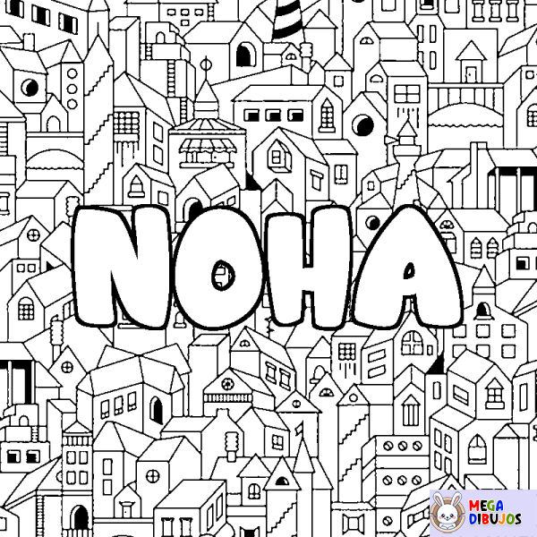 Coloración del nombre NOHA - decorado ciudad