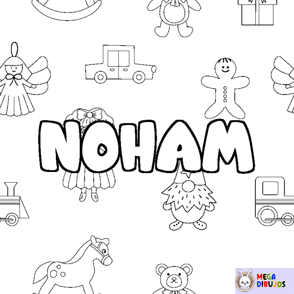 Coloración del nombre NOHAM - decorado juguetes