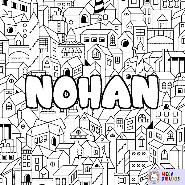 Coloración del nombre NOHAN - decorado ciudad