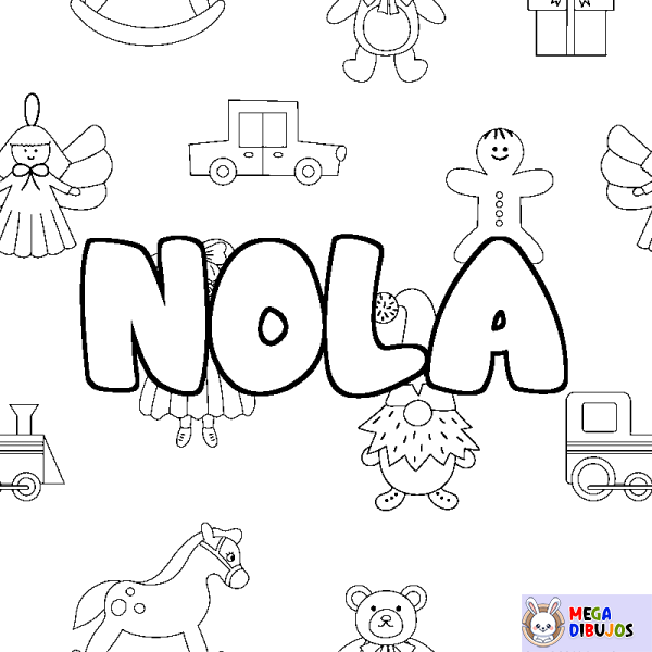 Coloración del nombre NOLA - decorado juguetes