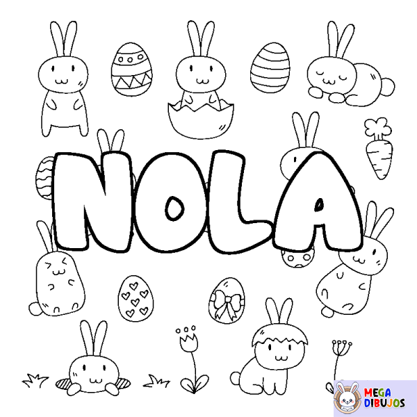 Coloración del nombre NOLA - decorado Pascua