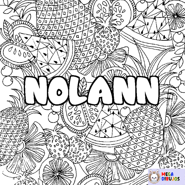 Coloración del nombre NOLANN - decorado mandala de frutas