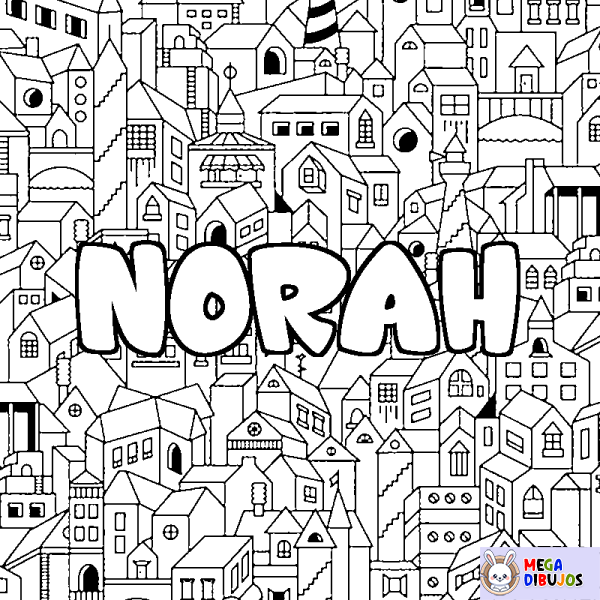 Coloración del nombre NORAH - decorado ciudad