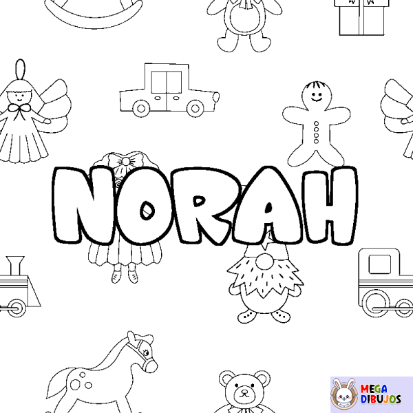 Coloración del nombre NORAH - decorado juguetes