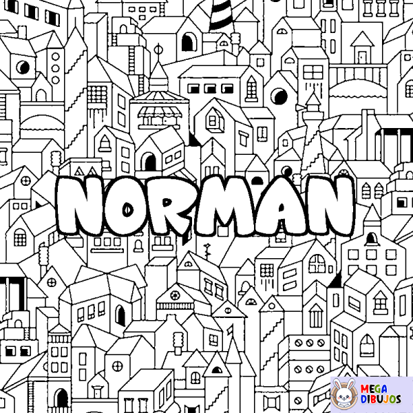 Coloración del nombre NORMAN - decorado ciudad