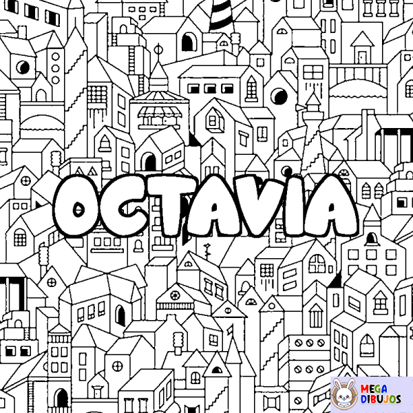 Coloración del nombre OCTAVIA - decorado ciudad