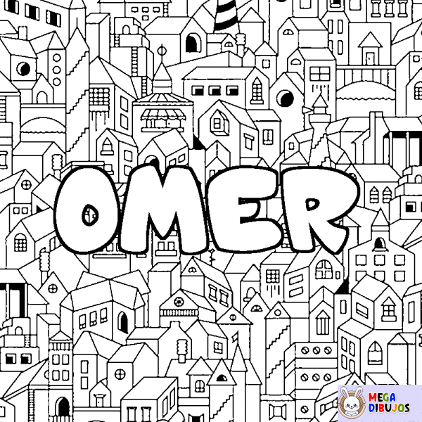 Coloración del nombre OMER - decorado ciudad