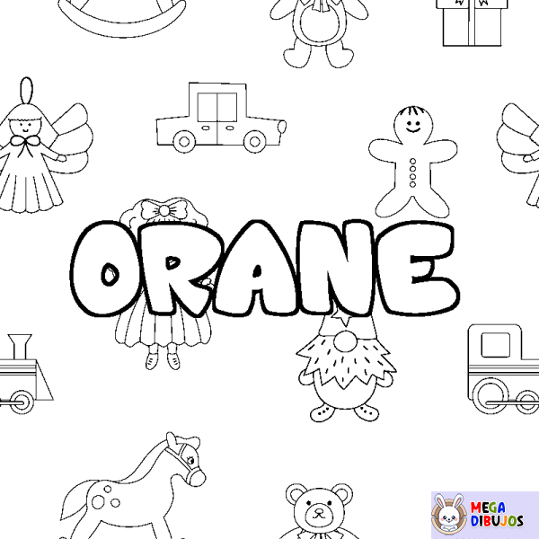 Coloración del nombre ORANE - decorado juguetes