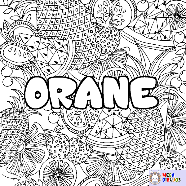 Coloración del nombre ORANE - decorado mandala de frutas