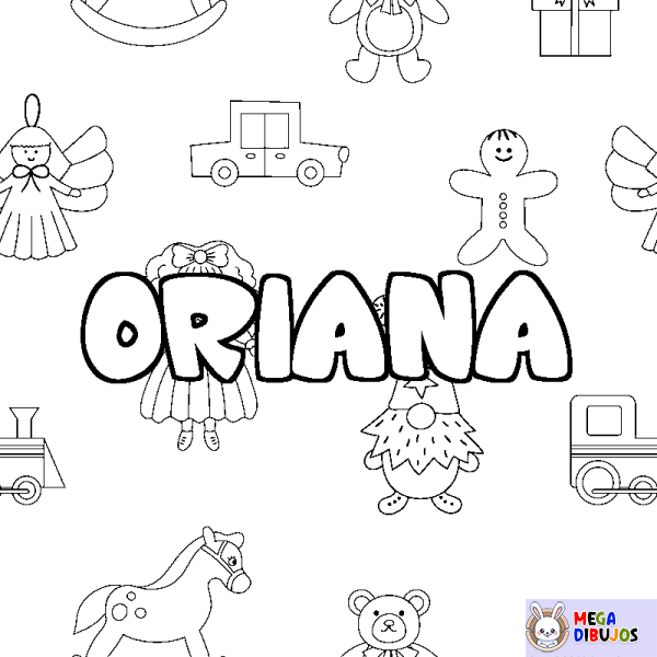 Coloración del nombre ORIANA - decorado juguetes