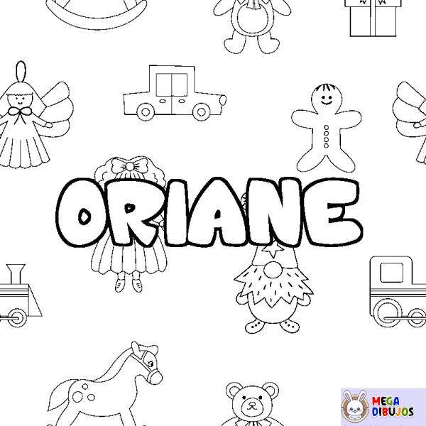 Coloración del nombre ORIANE - decorado juguetes