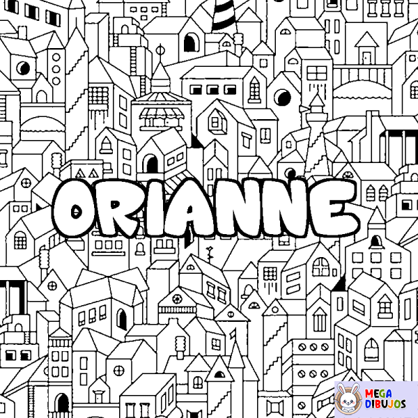 Coloración del nombre ORIANNE - decorado ciudad