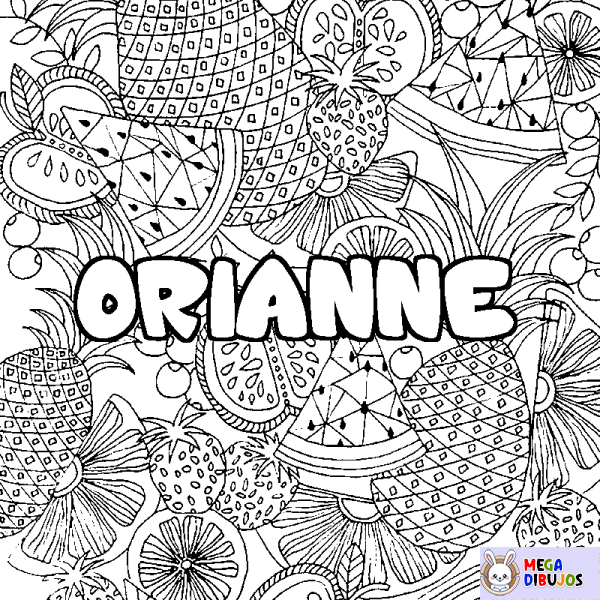 Coloración del nombre ORIANNE - decorado mandala de frutas