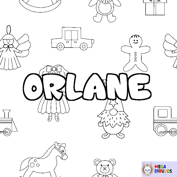 Coloración del nombre ORLANE - decorado juguetes