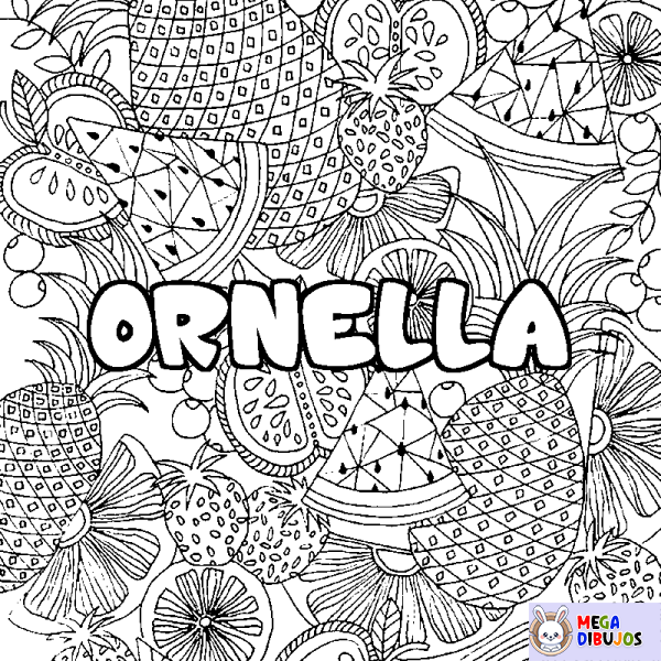 Coloración del nombre ORNELLA - decorado mandala de frutas