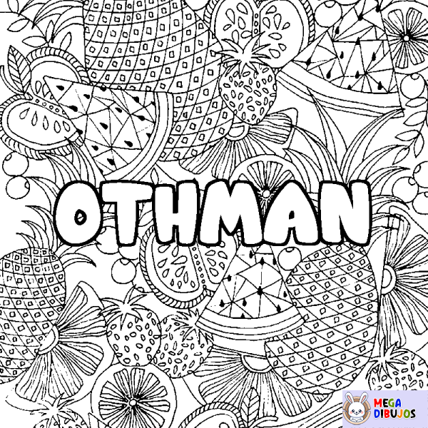 Coloración del nombre OTHMAN - decorado mandala de frutas