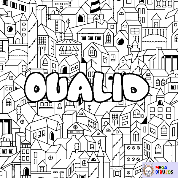 Coloración del nombre OUALID - decorado ciudad