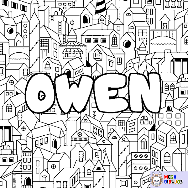 Coloración del nombre OWEN - decorado ciudad