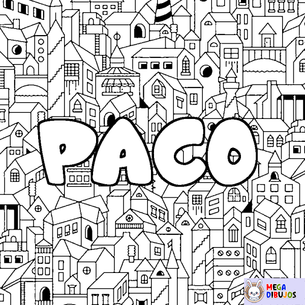 Coloración del nombre PACO - decorado ciudad