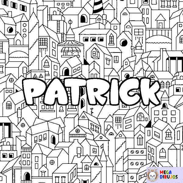 Coloración del nombre PATRICK - decorado ciudad