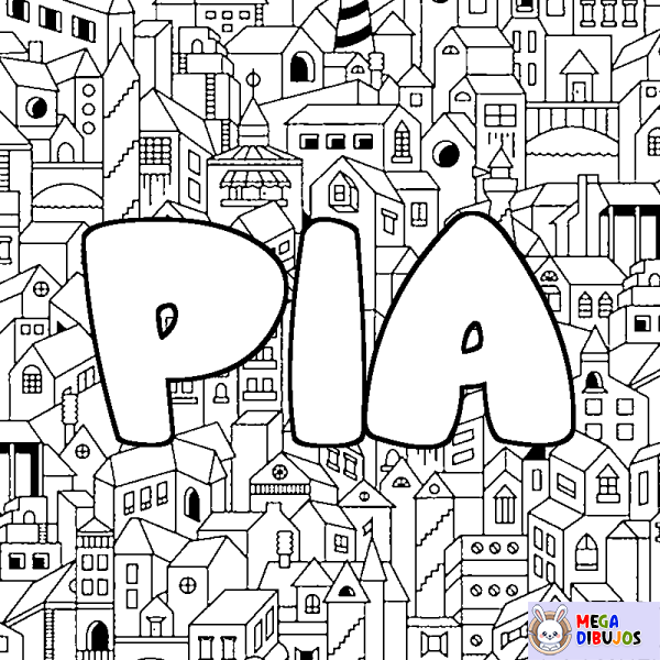 Coloración del nombre PIA - decorado ciudad