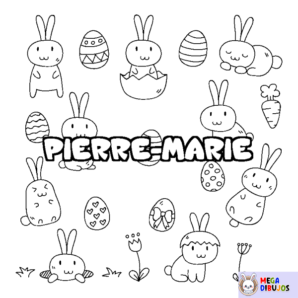 Coloración del nombre PIERRE-MARIE - decorado Pascua