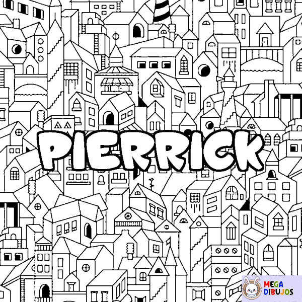 Coloración del nombre PIERRICK - decorado ciudad