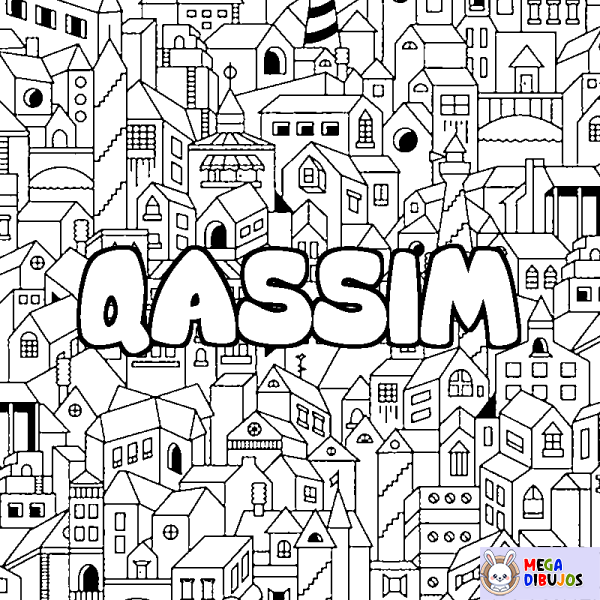 Coloración del nombre QASSIM - decorado ciudad