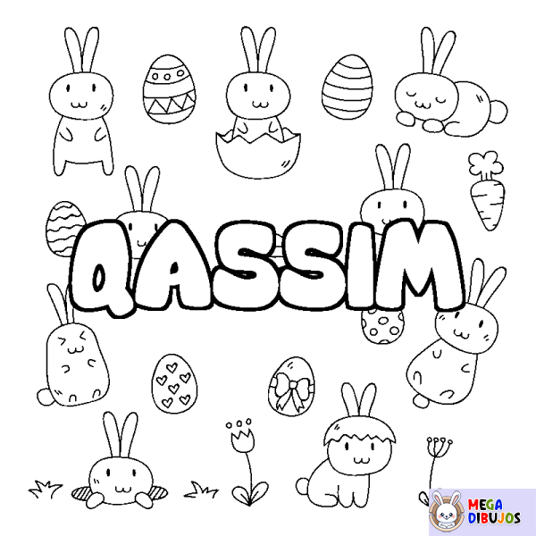 Coloración del nombre QASSIM - decorado Pascua