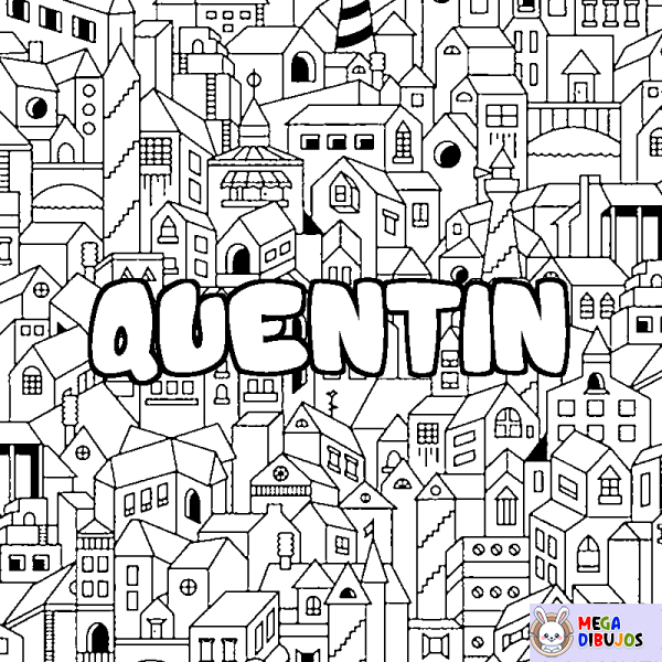 Coloración del nombre QUENTIN - decorado ciudad