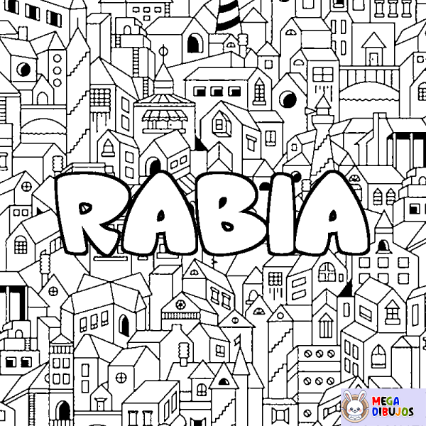 Coloración del nombre RABIA - decorado ciudad