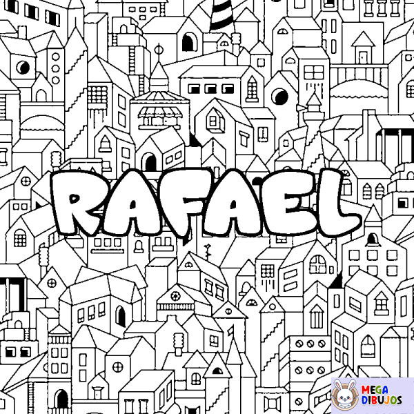 Coloración del nombre RAFAEL - decorado ciudad