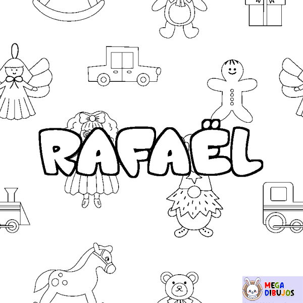 Coloración del nombre RAFA&Euml;L - decorado juguetes