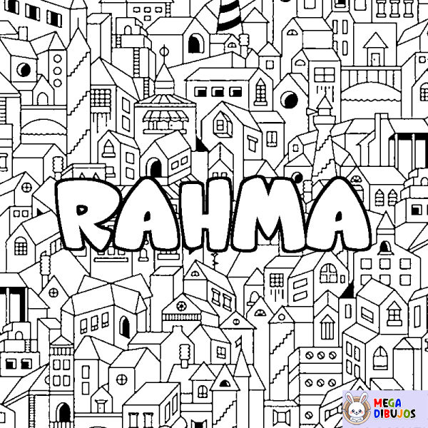 Coloración del nombre RAHMA - decorado ciudad