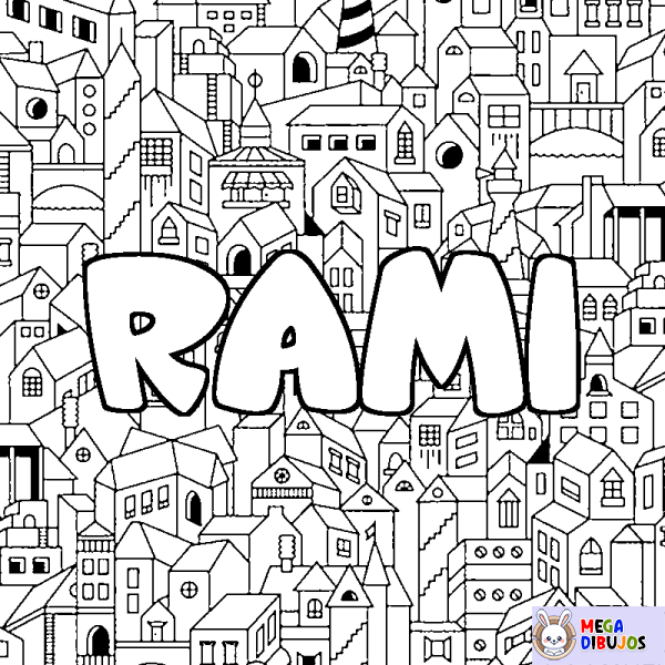 Coloración del nombre RAMI - decorado ciudad