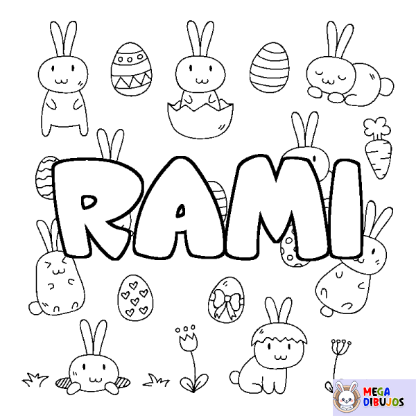 Coloración del nombre RAMI - decorado Pascua