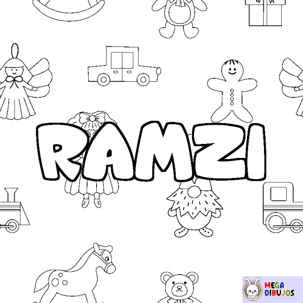 Coloración del nombre RAMZI - decorado juguetes